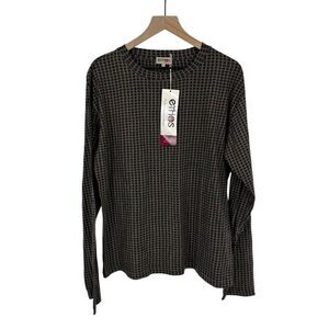 Ethos Paris Top Womens Large Pattern Organic Cotton Sustainable NWT #h